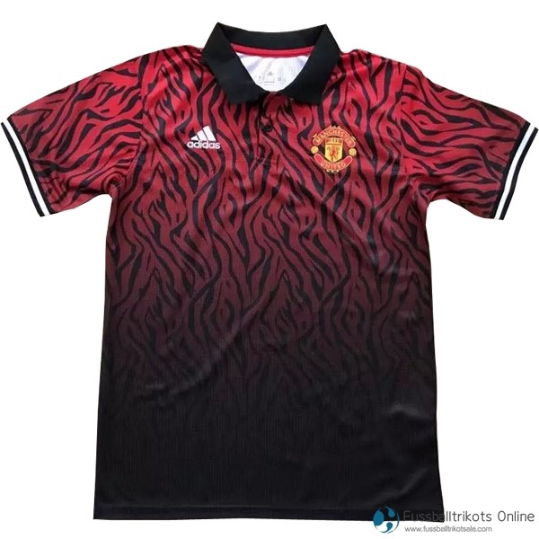 Manchester United Polo 2017-18 Schwarz Rote Fussballtrikots Günstig